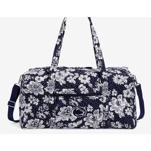 NEW VERA BRADLEY women's collegiate large travel duffel bag in navy blue